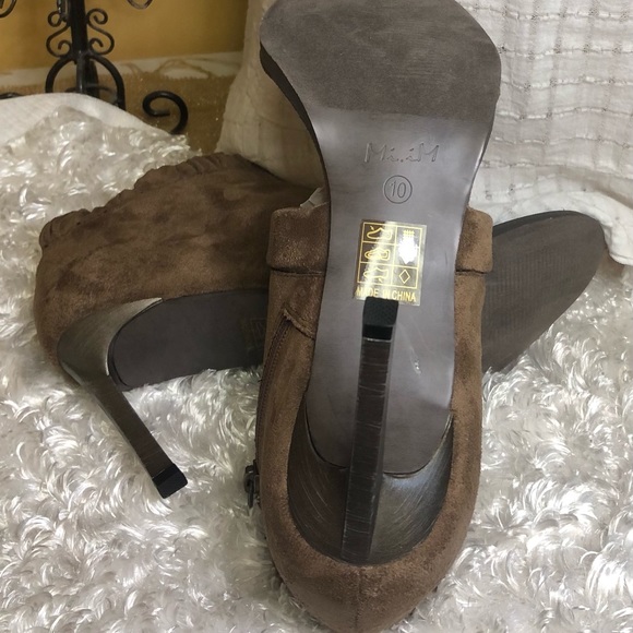 💛 Mi iM Brown Suede Heels Size 10 - Picture 3 of 5